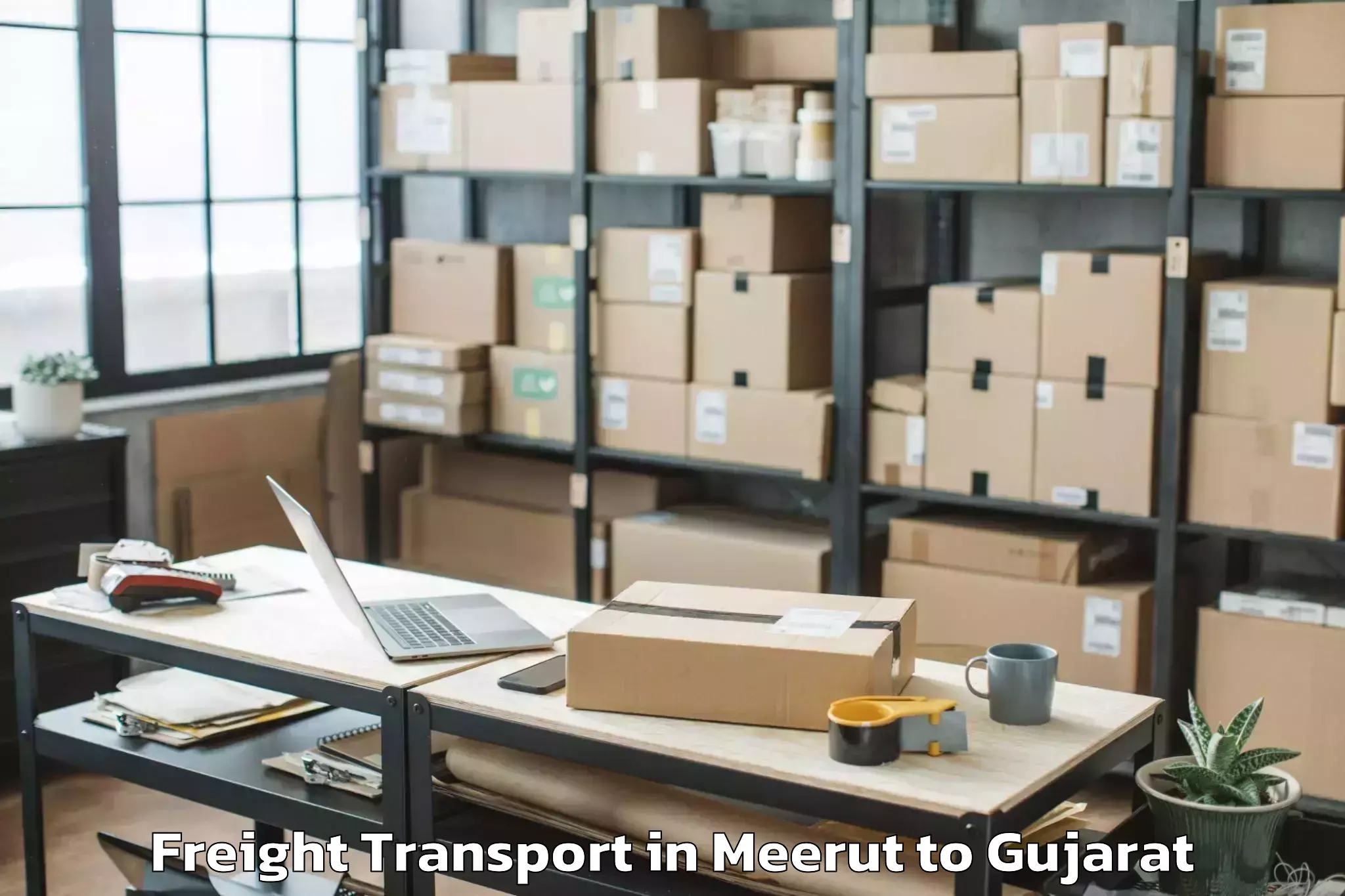 Affordable Meerut to Khedbrahma Freight Transport